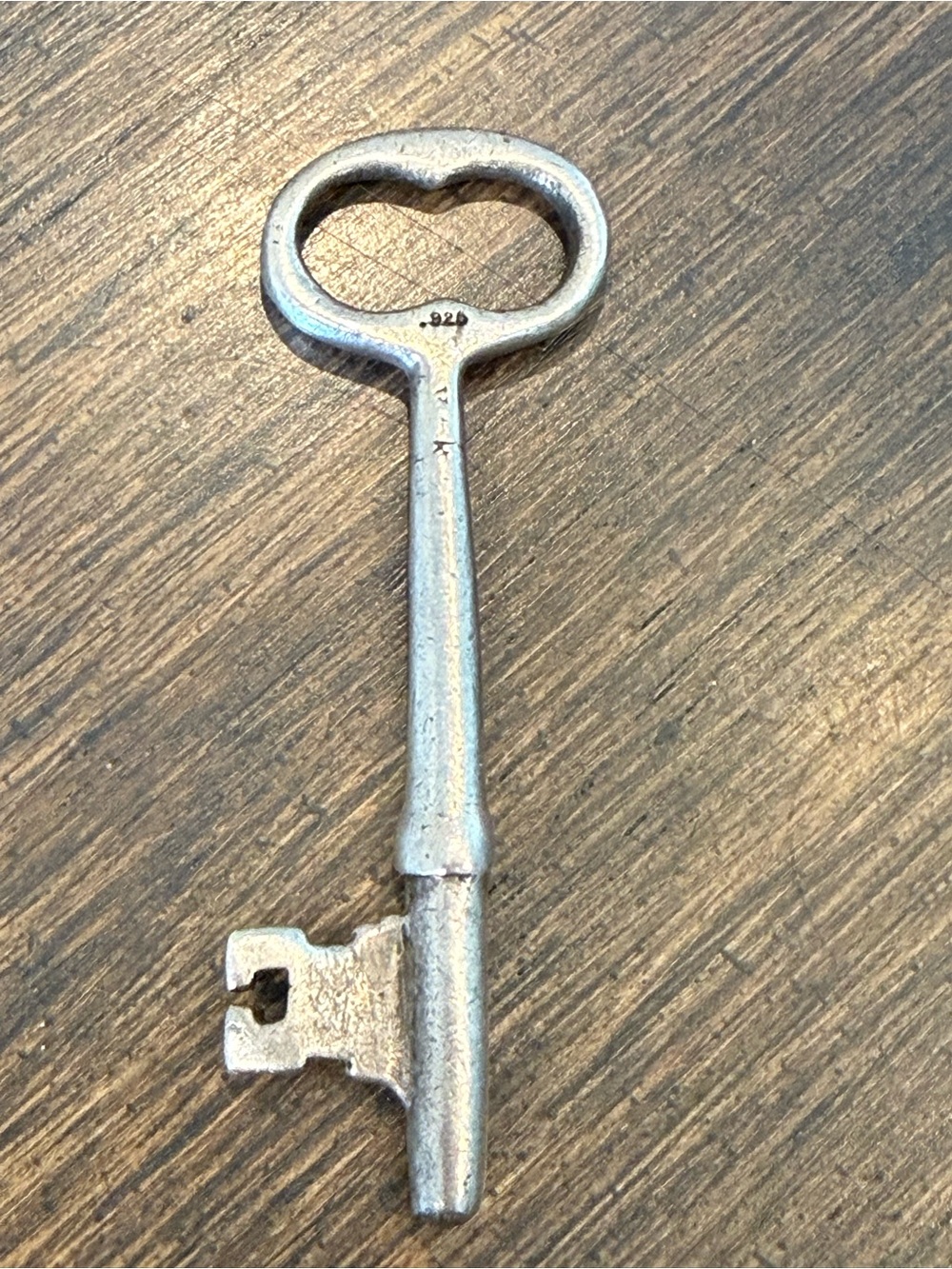 Sterling Silver Vintage Heart Skeleton Key – Antique Gift & Keychain Stamped 925